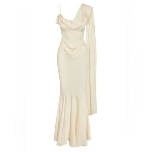 Leau - NEW Celine Corset Drape Satin Gown - Ivory